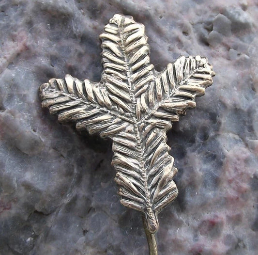 Vintage Czech Czechoslovakia Hunters Pine Twig Emblem Hunting Club Pin Badge