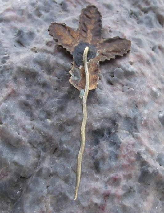 Vintage Czech Czechoslovakia Hunters Pine Twig Emblem Hunting Club Pin Badge