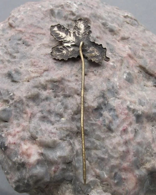 Vintage Czech Hunters Motif Pine Twig Branch Hunting Olomouc Pin Badge
