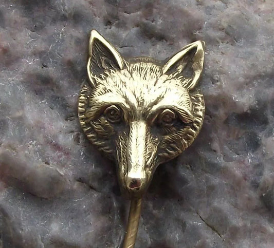 Vintage Wild Grey Timber Wolf Head Hunt Czech Hunters Hunting Pin Badge