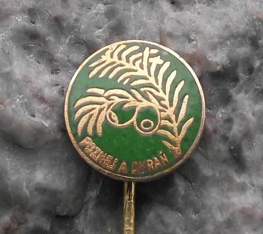 Vintage Recognise and Protect Forest Czech Woodland Protection Pin Badge