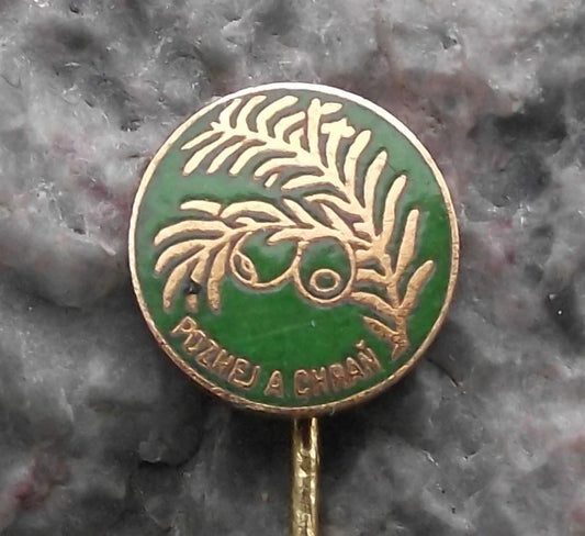 Vintage Recognise and Protect Forest Czech Woodland Protection Pin Badge