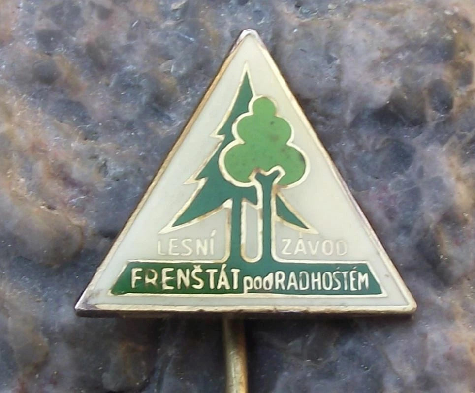 Vintage Czechoslovakia State Forestry Frenstat pod Radhostem Forest Pin Badge