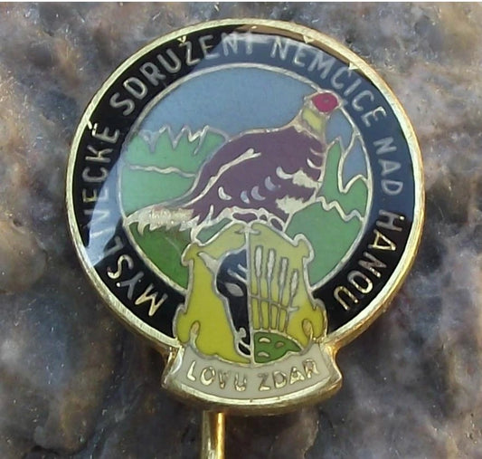 Vintage Nemcice nad Hanou Hunters Association Pheasant Hunting Pin Badge