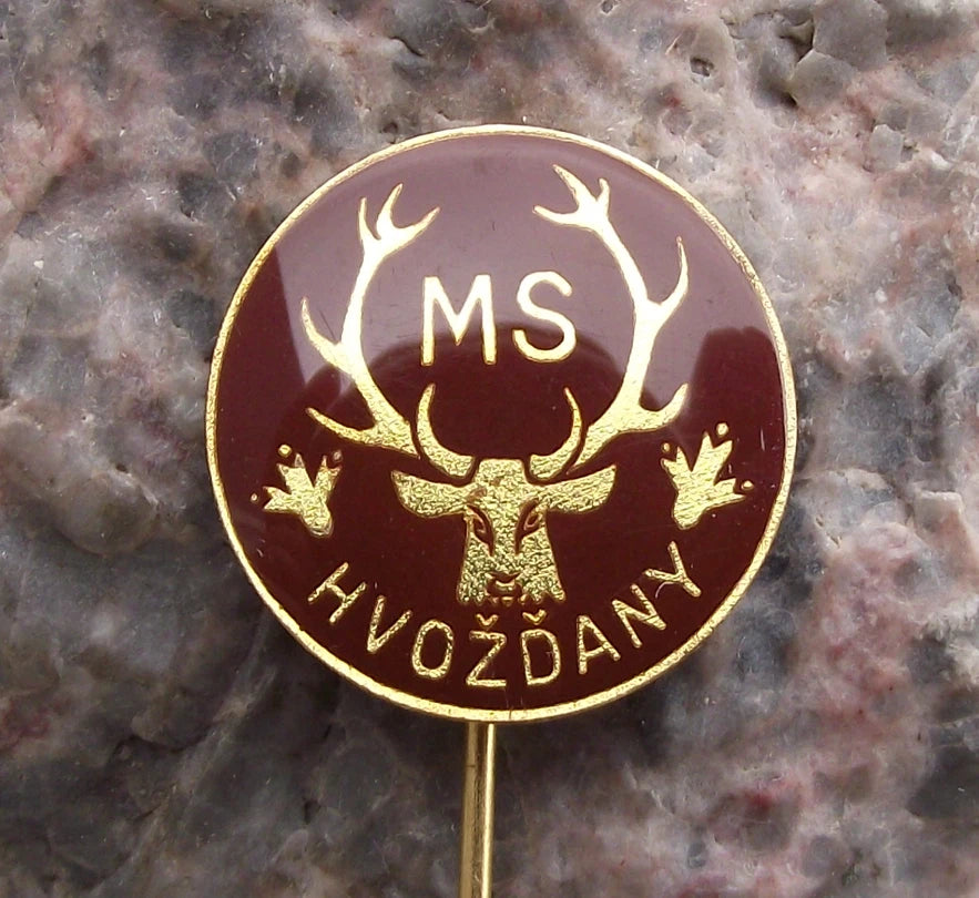 Vintage Hvozdany CMS Czech Hunting Association Deer Stag Hunters Pin Badge