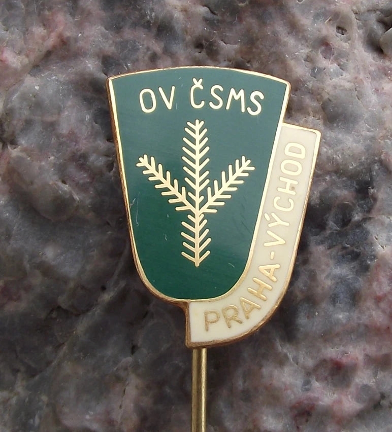 Vintage Prague East CMS Czech Hunting Association Deer Stag Hunters Pin Badge