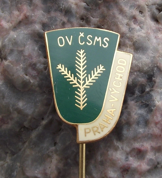Vintage Prague East CMS Czech Hunting Association Deer Stag Hunters Pin Badge