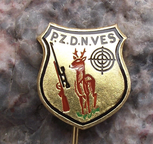 Vintage Devinska Nova Ves CMS Czech Hunting Association Deer Hunters Pin Badge