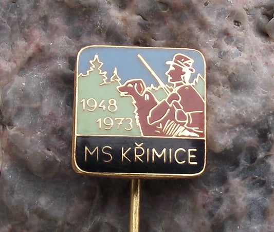 1973 Krimice CMS Czech Hunting Association Hunter Dog Hound Hunters Pin Badge