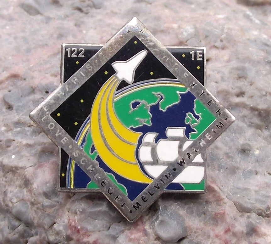 Official NASA Space Shuttle Mission STS 122 Pin Badge from Personal Collection