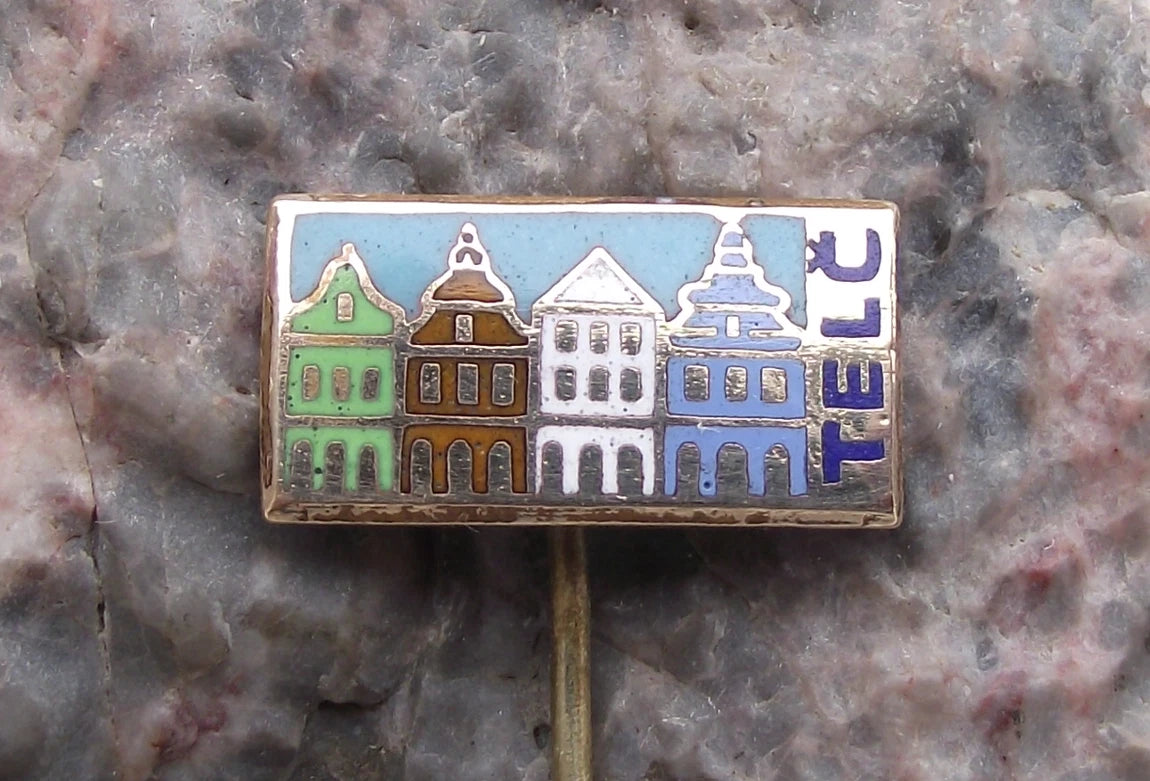 Vintage Telc UNESCO Heritage Site Baroque Buildings Moravia Pin Badge