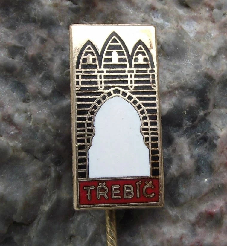 Vintage Třebíč Moravia City St. Procopius Basilica UNESCO Site Pin Badge