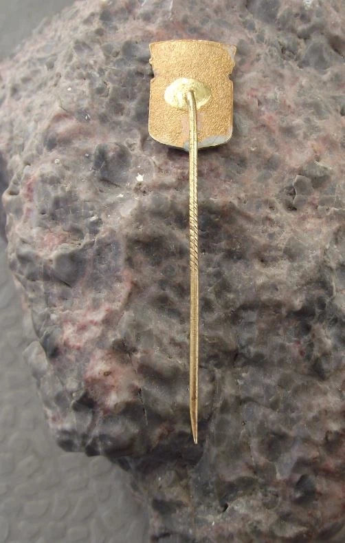 Vintage Slavonice City Crest Coat of Arms Rose Portcullis Heraldic Pin Badge