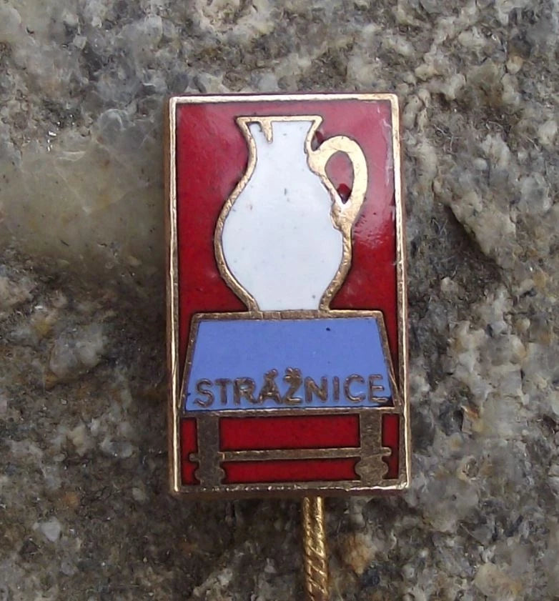 Vintage Strážnice Neolithic Linear Pottery Culture Cracked Jug Czech Town Pin Badge