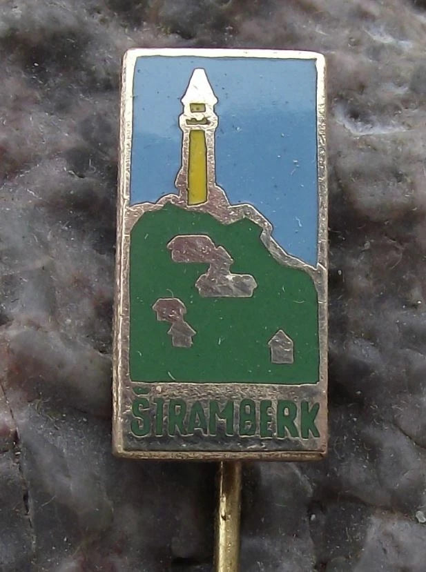 Vintage Štramberk Czech Truba Castle Tower Hill Tourist Souvenir Pin Badge
