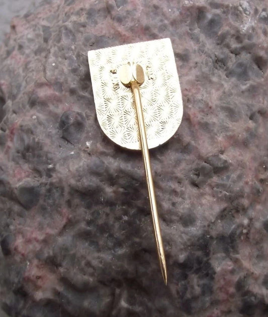 Vintage Slavonice Coat of Arms Heraldic Crest Portcullis Pin Badge