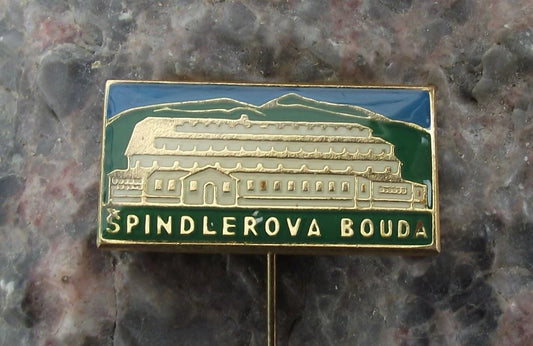 Vintage Špindlerova Bouda Krkonoše Park Czech Mountain Hikers Cabin Pin Badge
