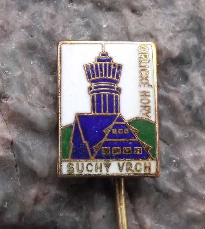 Vintage Suchý Vrch Durrer Berg Eagle Orlicke Mountains Lookout Tower Pin Badge