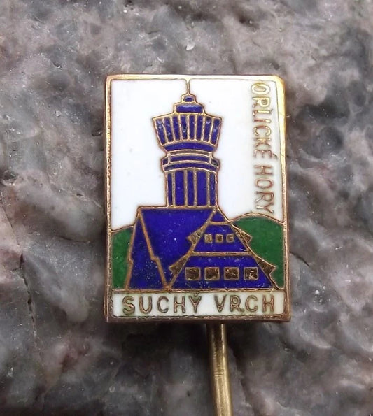 Vintage Suchý Vrch Durrer Berg Eagle Orlicke Mountains Lookout Tower Pin Badge