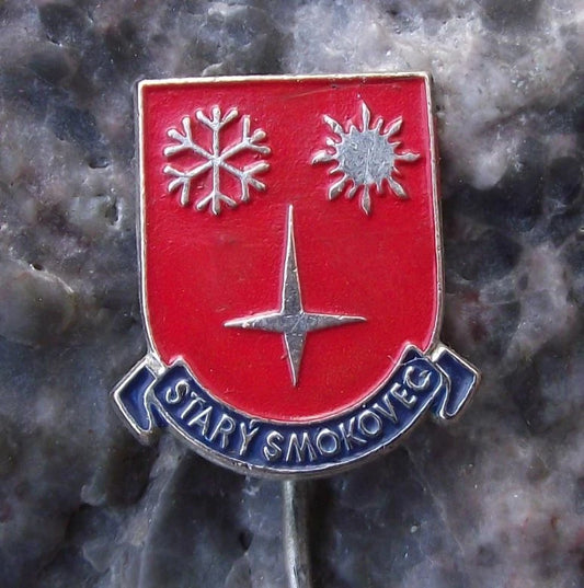 Vintage Starý Smokovec Slovakia Tatra Mountains Ski Resort Pin Badge