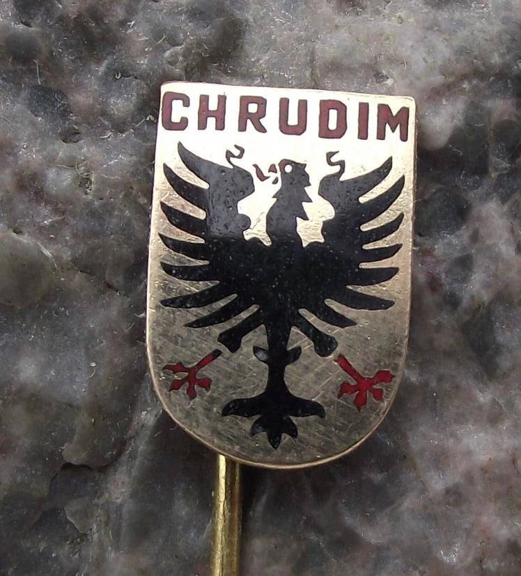Vintage Chrudim Heraldic Crest Official Coat of Arms Shield Pin Badge