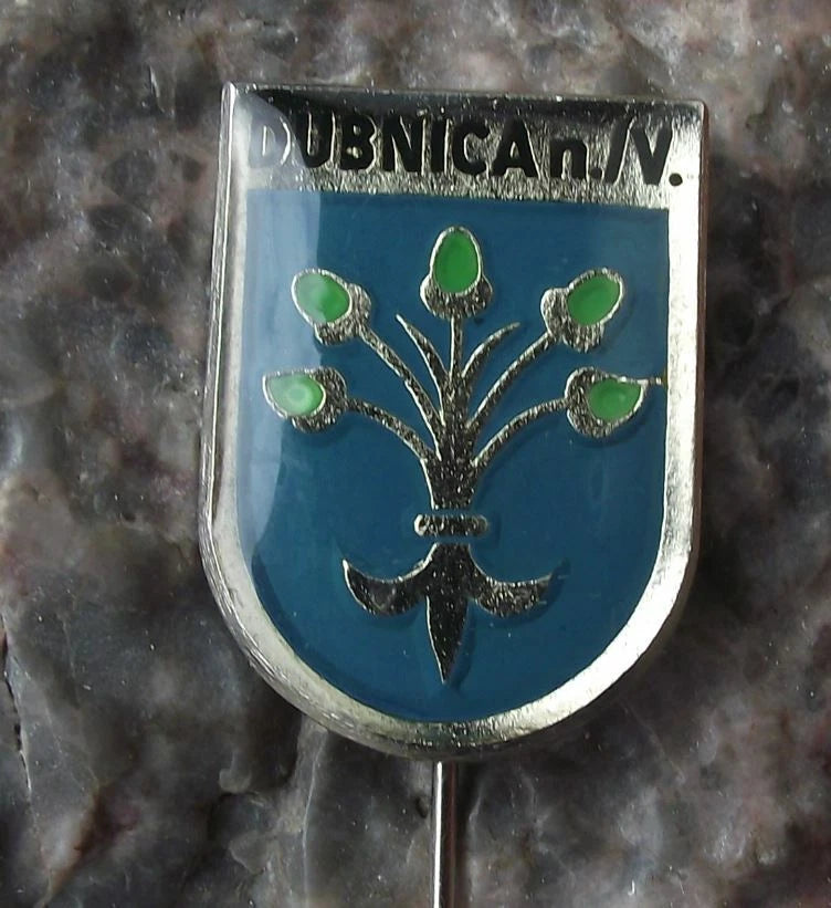 Vintage Dubnica nad Váhom Slovakia Heraldic Crest Coat of Arms Pin Badge