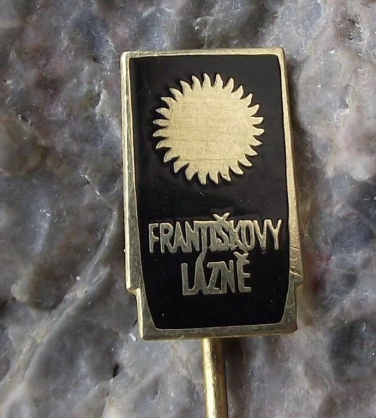Vintage Františkovy Lázně Natural Spring Spa Resort Shining Sun Pin Badge