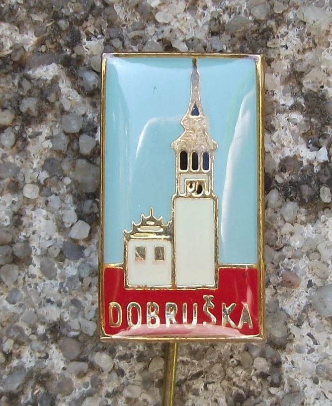 Vintage Dobruška Town Centre F. L. Věka Square Market Place Pin Badge