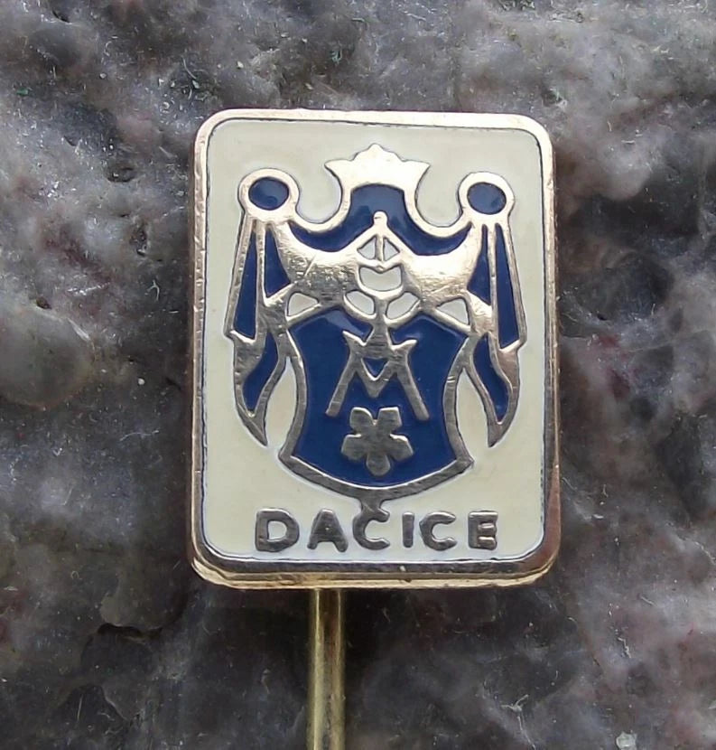 Vintage Dačice Czech Heraldic Crest Official Coat of Arms Pin Badge