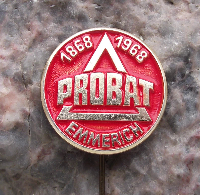 1968 Probat Emmerich Coffee Makers Grinder Machines Centenary Pin Badge