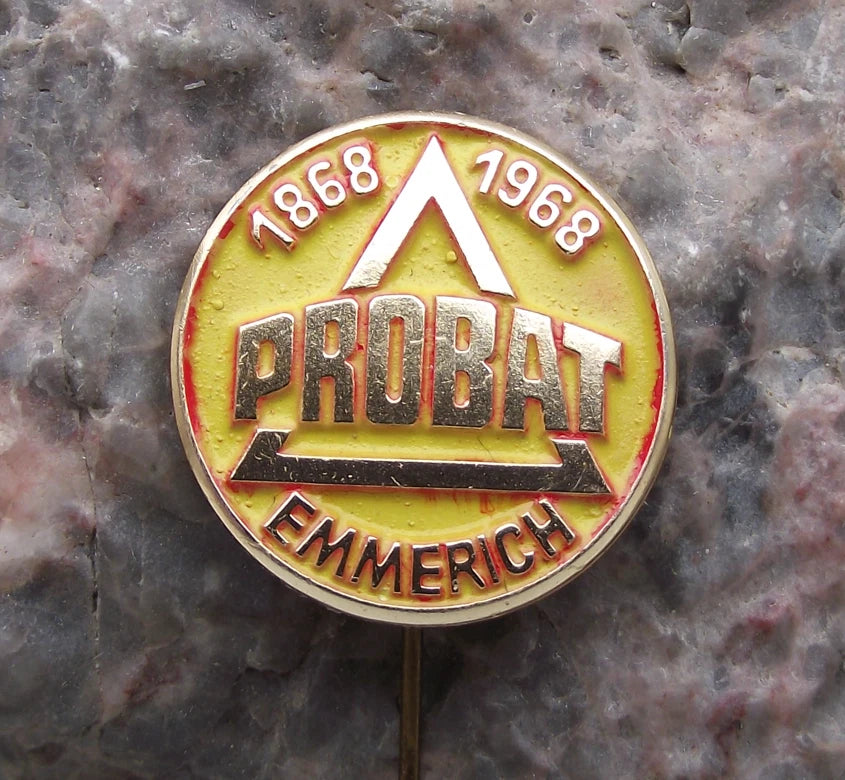 1968 Probat Emmerich Coffee Makers Grinder Machines Centenary Pin Badge