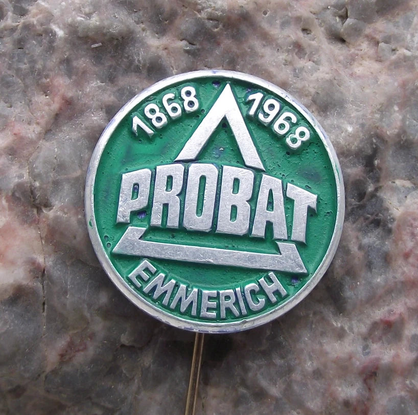 1968 Probat Emmerich Coffee Makers Grinder Machines Centenary Pin Badge
