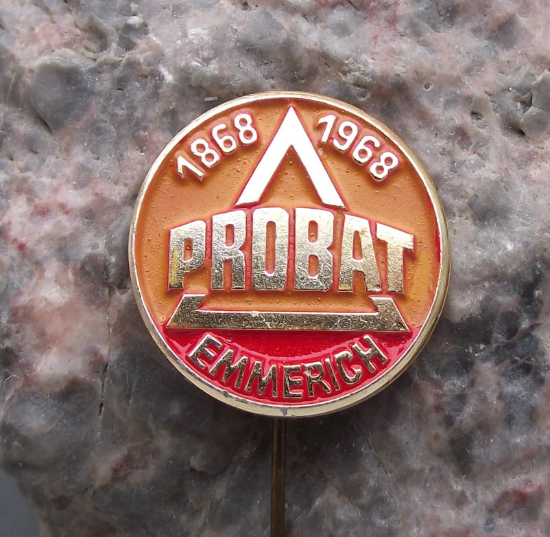 1968 Probat Emmerich Coffee Makers Grinder Machines Centenary Pin Badge