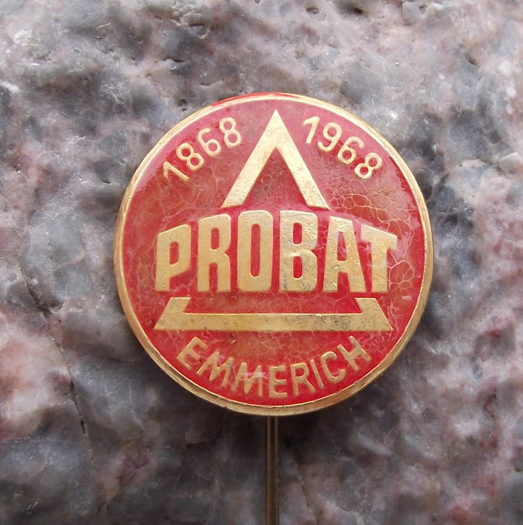 1968 Probat Emmerich Coffee Makers Grinder Machines Centenary Pin Badge