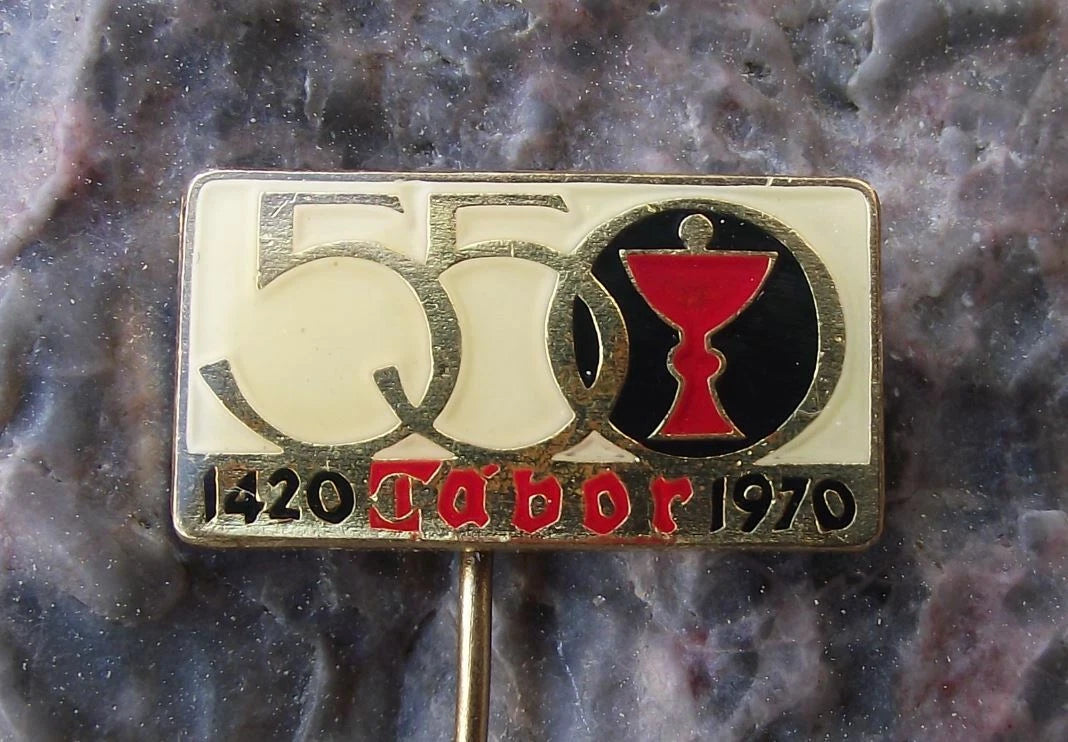 1970 Tabor City Czechoslovakia Bohemia 550th Anniversary Souvenir Pin Badge