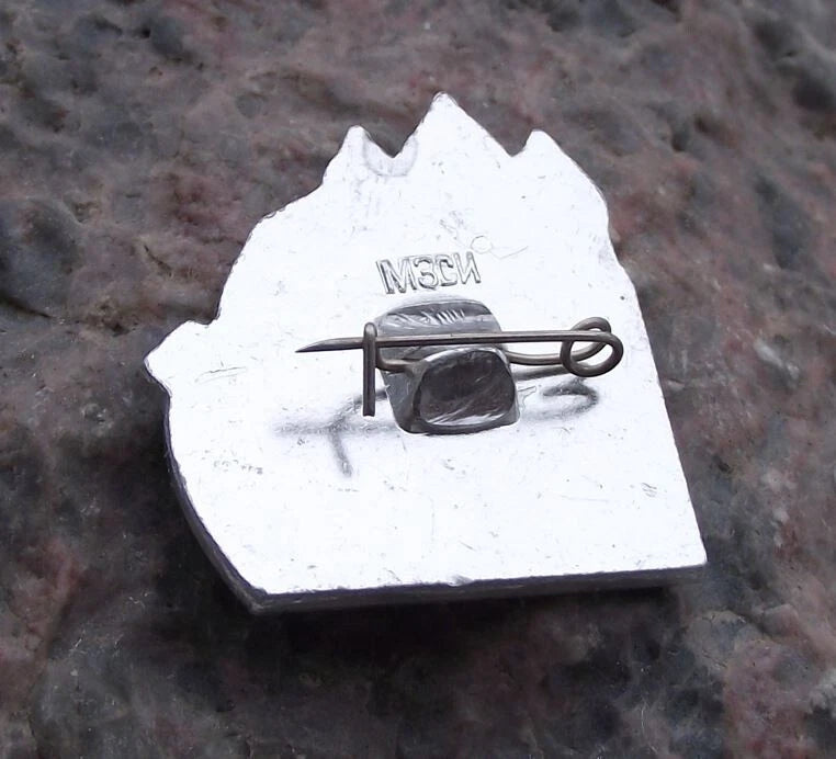 Vintage Novgorod Russia Founding Fathers Viking Ship Long Boat Pin Badge