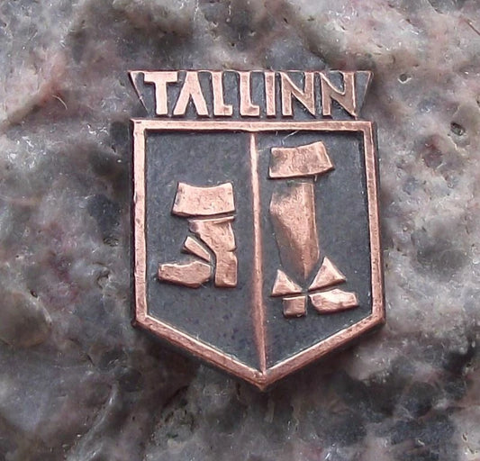 Vintage Tallinn Estonia Thigh Length Boot Shoe Brooch Souvenier Pin Badge