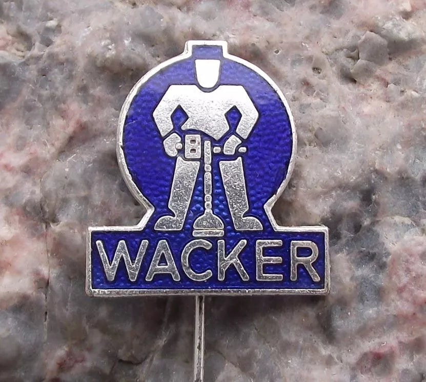 Vintage Wacker Compactors Construction Equipment Tampers Diggers Pin Badge