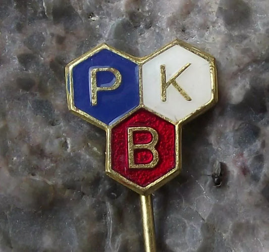 Vintage PKB Honey Bee Keeping Association Yugoslavia Honeycomb Pin Badge