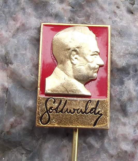 Vintage Czech President Klement Gottwald Czechoslovakia Communist Pin Badge