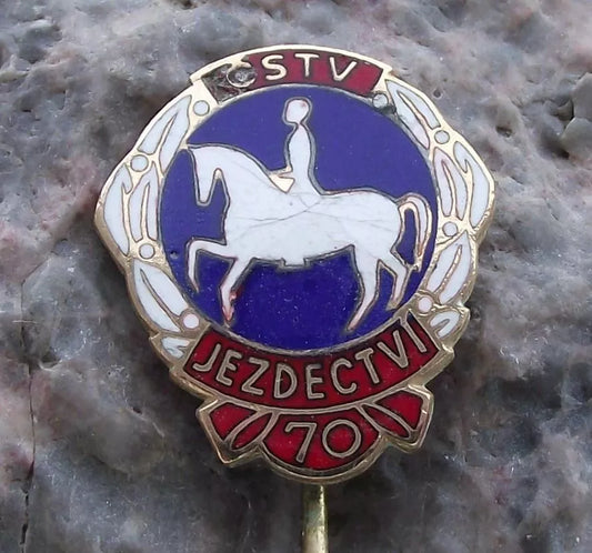 1961 Czechoslovakia Equestrian Society 70th Anniversary Horse Pin Badge