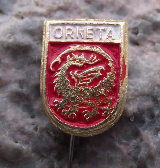 Vintage Orneta Polish City Poland Heraldic Dragon Coat of Arms Pin Badge