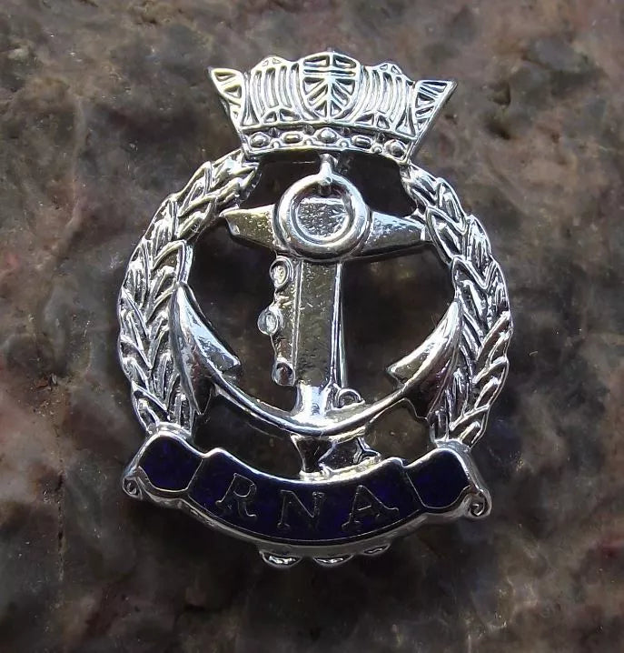Vintage Royal Navy Association RNA Anchor Crown Military Service Pin Badge - Badgecrazy