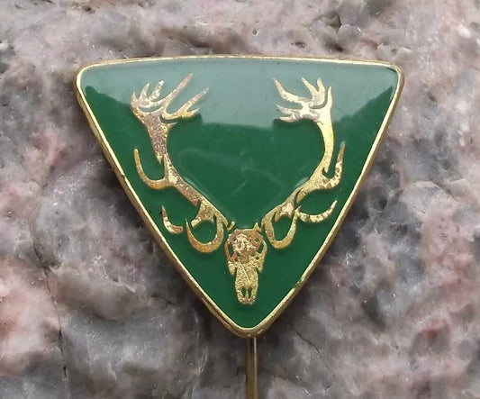 Vintage Deer Stag Skull Hunting Trophy Czech Hunters Pin Badge